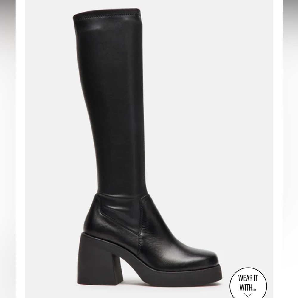 Steve Madden Knee High Boots - Berkleigh Black